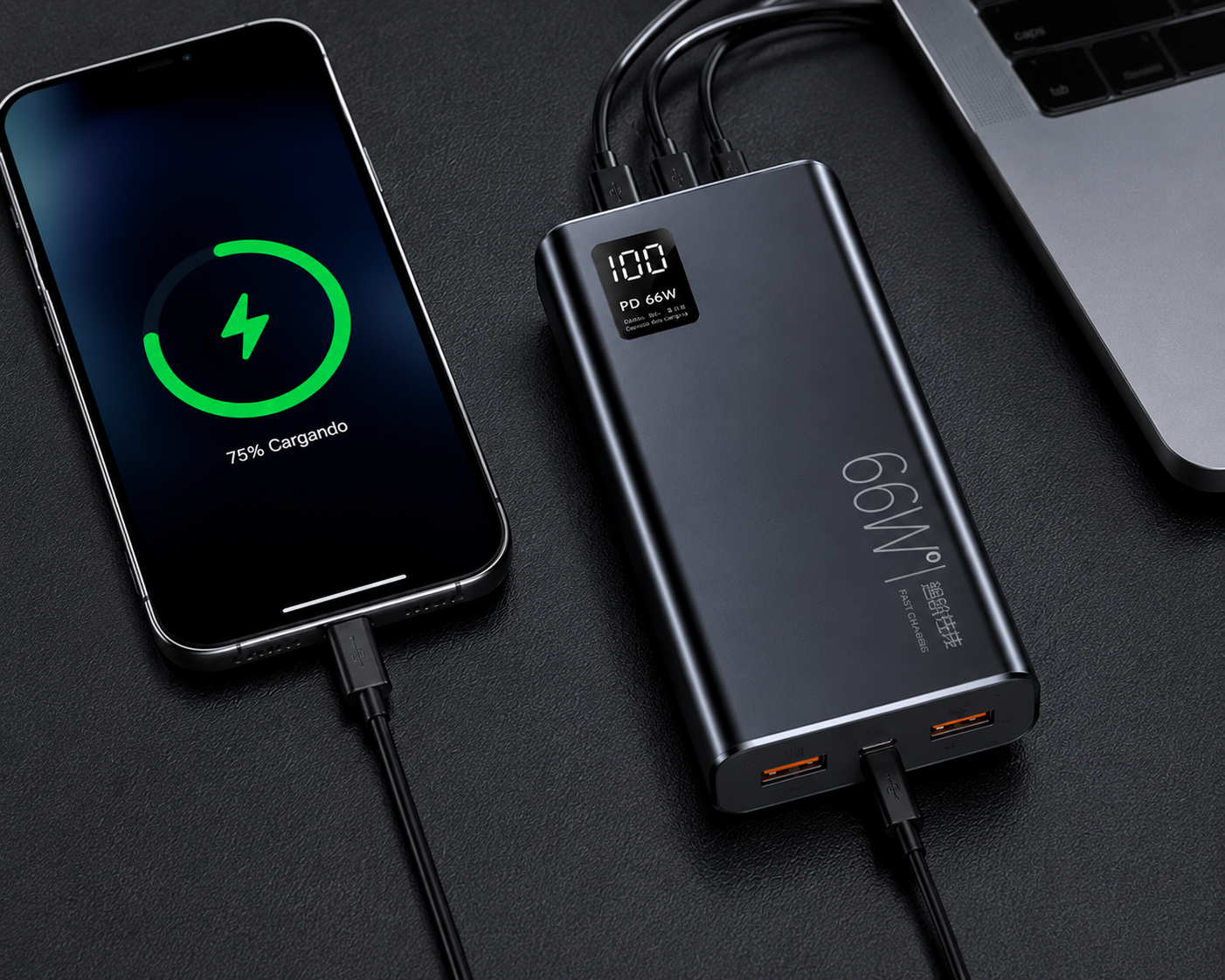 🔋 Power Bank 20.000mAh 66W | Carga Súper Rápida + Pantalla LED