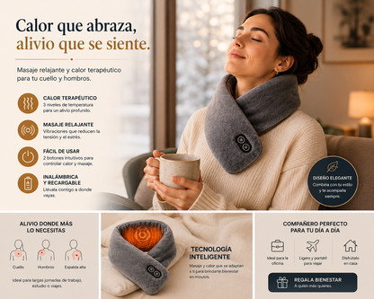 🧣 NECKRELAX™ | Bufanda Masajeadora con Calor Terapéutico